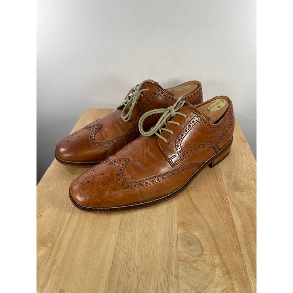 Cole Haan Other - Cole Haan Nike Air Giraldo British Tan Leather Wingtip Brogue Oxford Dress Shoes